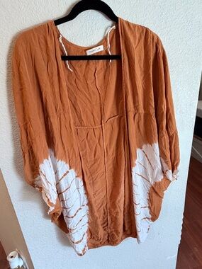 Mustard Seed Burnt Orange Scoop Neck Top